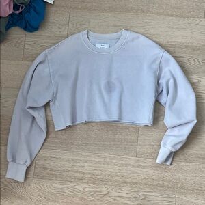 TNA Light Gray Cropped Sweater